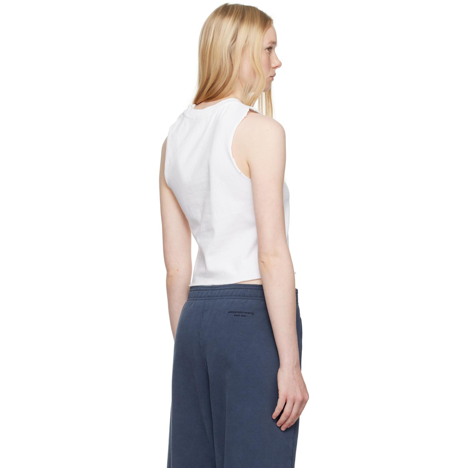 T By Alexander Wang Logo Muscle Tank Top in Blue | Lyst