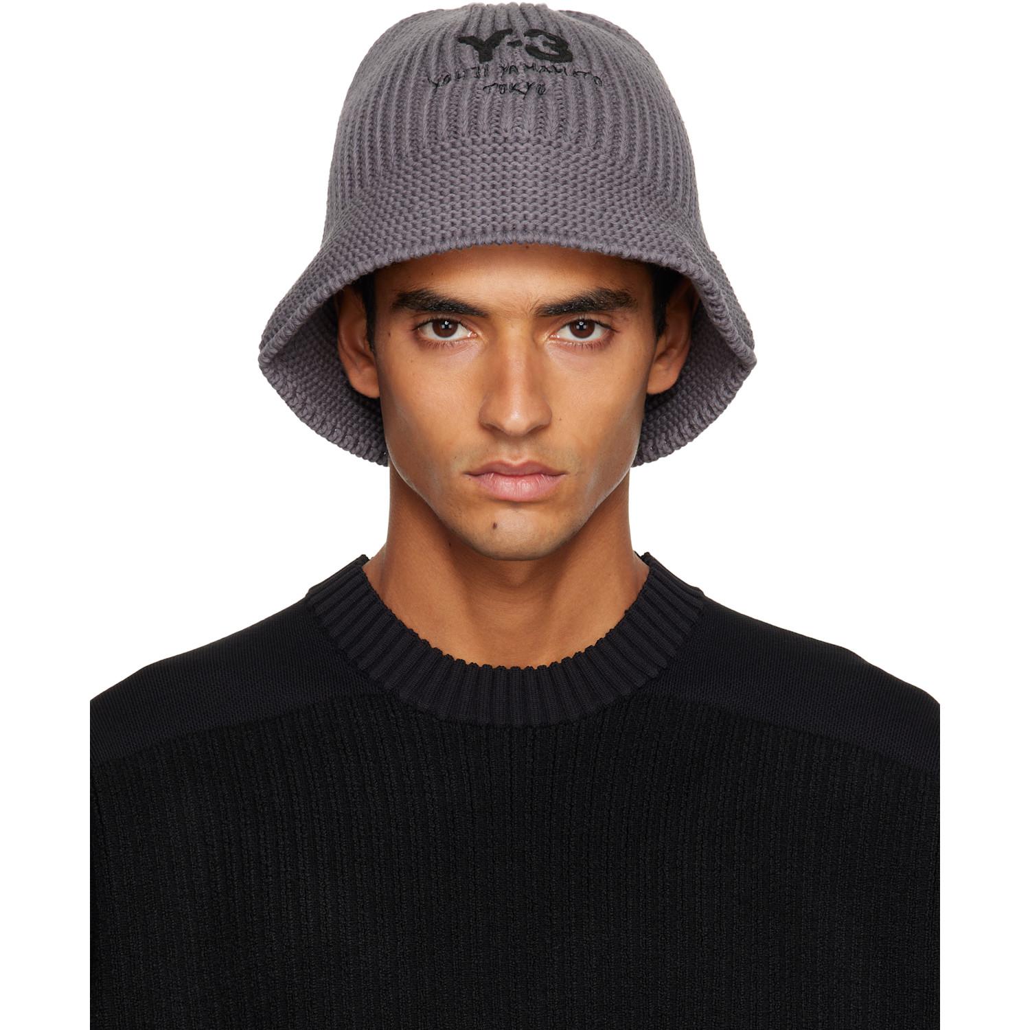 Y-3 Heritage Knit Bucket Hat in Black for Men | Lyst UK