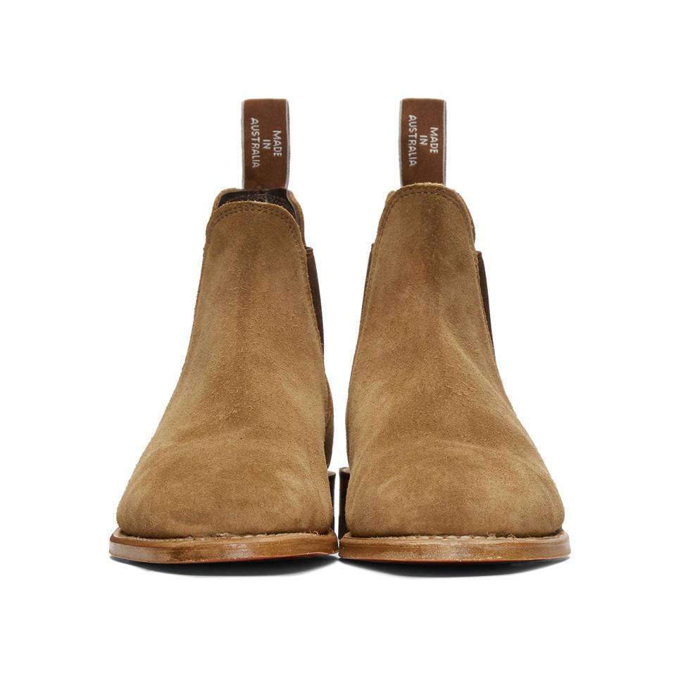 R.M. Williams Brown Suede Sydney Chelsea Boots for Men - Lyst