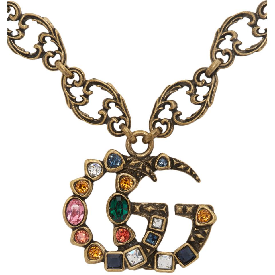 Gucci crystal double g necklace deals
