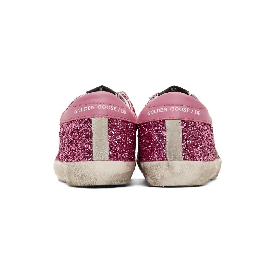 Golden Goose Pink Glitter Superstar Sneakers Lyst