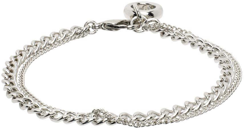 A.P.C. メンズ ブラック シルバー Minimal ブレスレット ブレスレット 