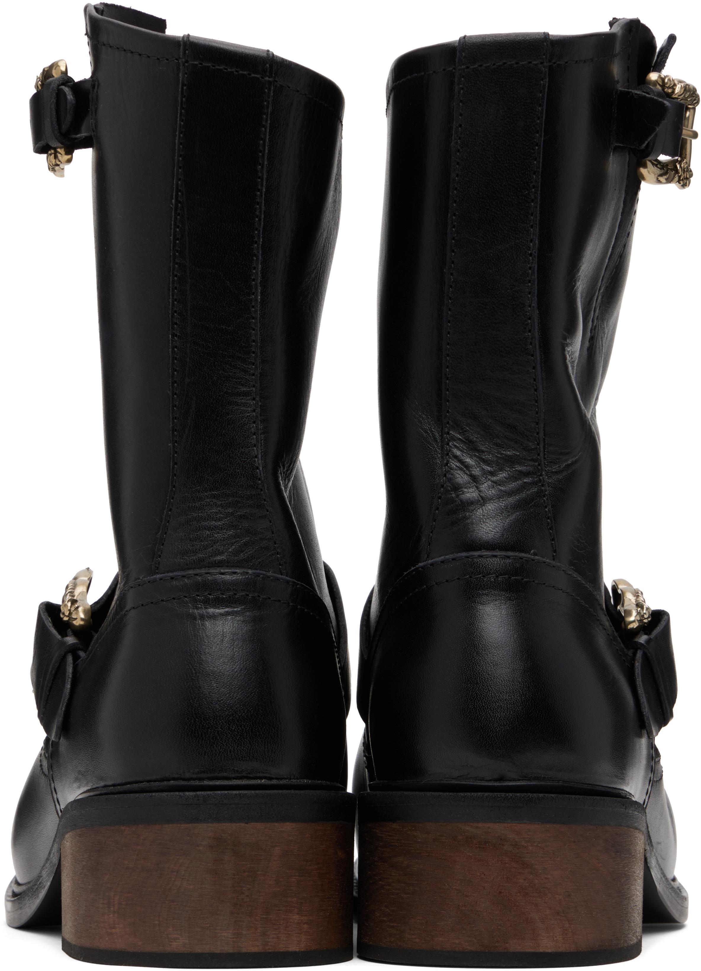 Enfants Riches Deprimes Calfskin Engineer Boots in Black for Men 