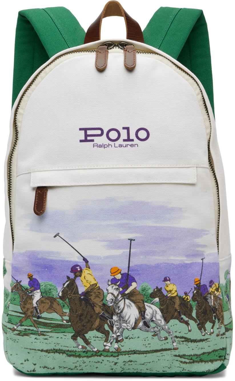 Polo Ralph Lauren White Equestrian-print Backpack for Men | Lyst