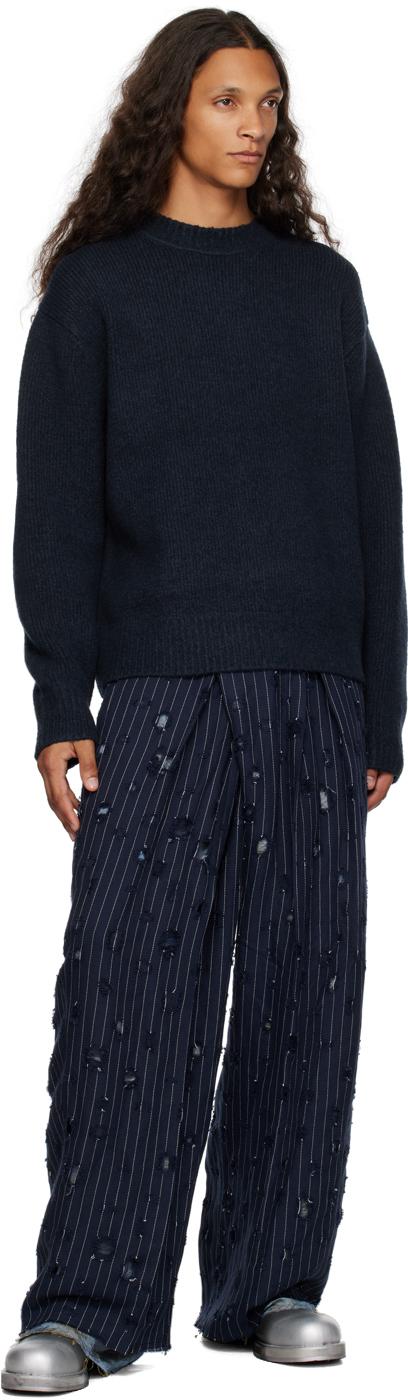 Acne Studios ネイビー クルーネックスウェット Acne Studios ネイビー クルーネックスウェット