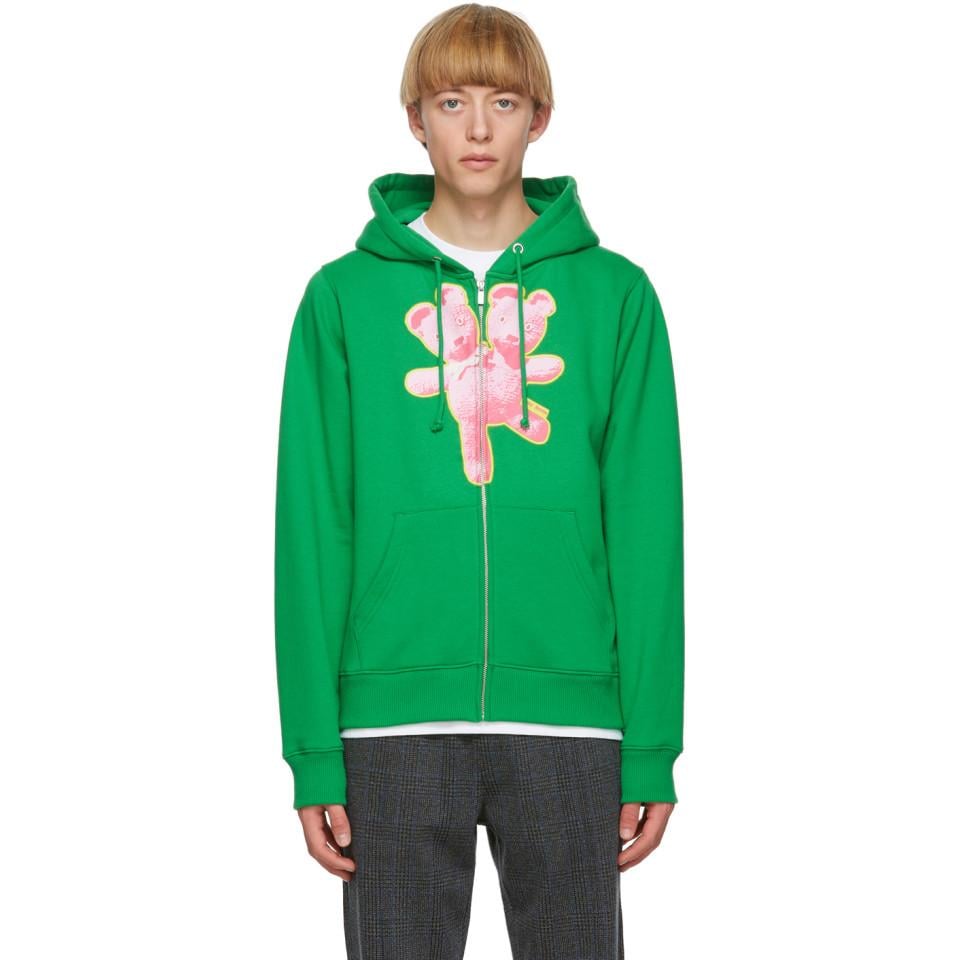 Marc Jacobs Green Heaven By Double-headed Teddy Zip Hoodie | Lyst