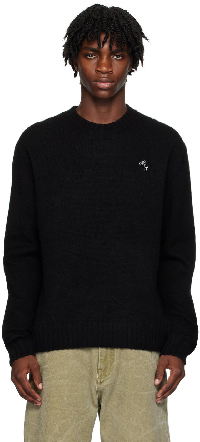 Acne Studios メンズ ブラック クルーネックセーター セーター Acne Studios メンズ ブラック クルーネックセーター セーター