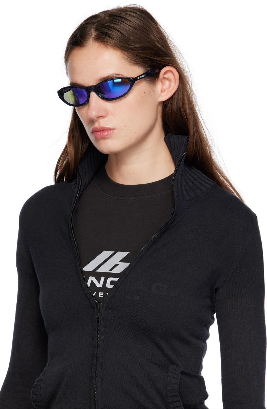 【送料&関税込】Balenciaga Black Acetate Neo Oval 2.0 Sungla Women's Neo Oval 2.0 Sunglasses in Black | Balenciaga US