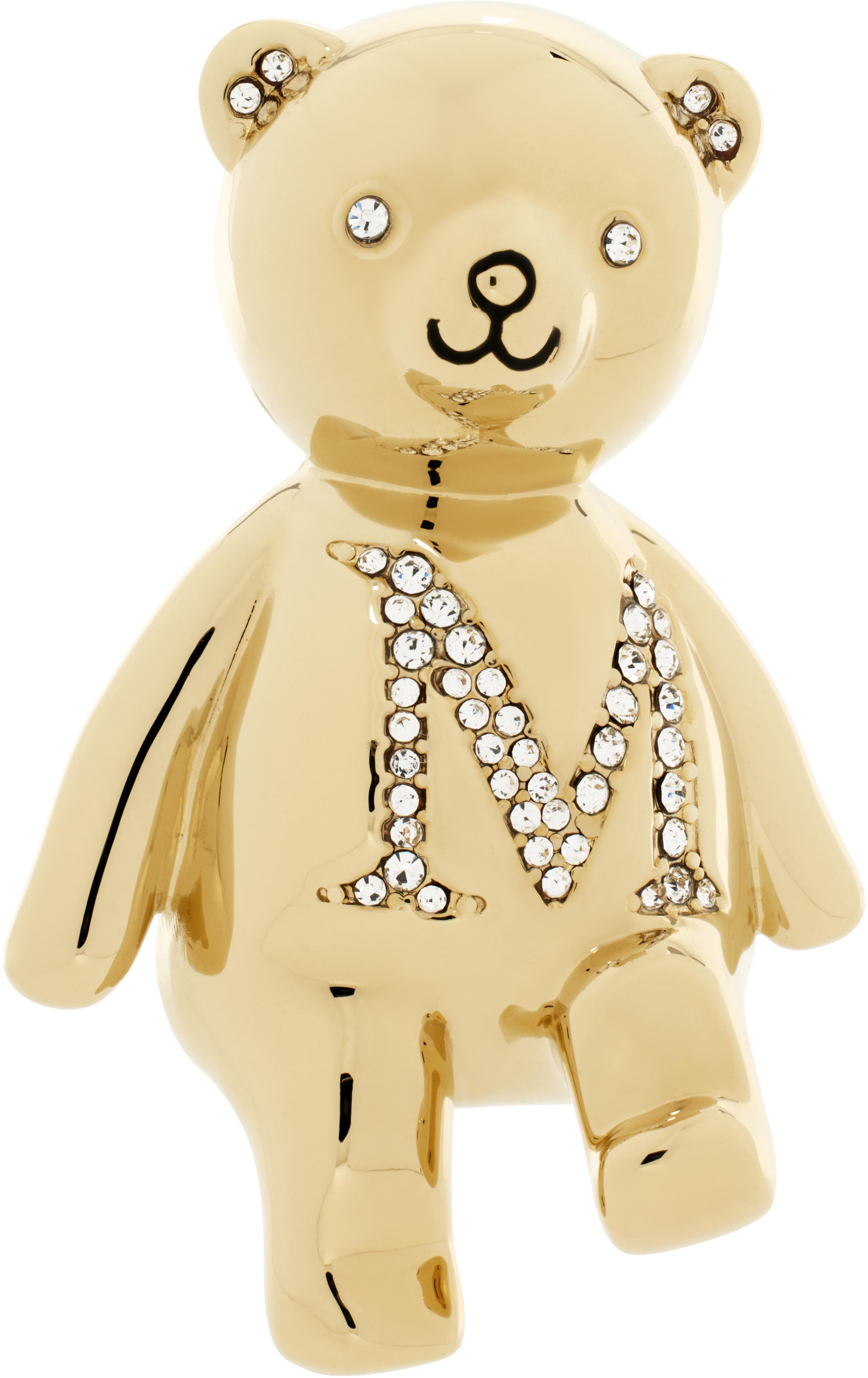 Max Mara レディース ナチュラル ゴールド Shiny Bear ブローチ