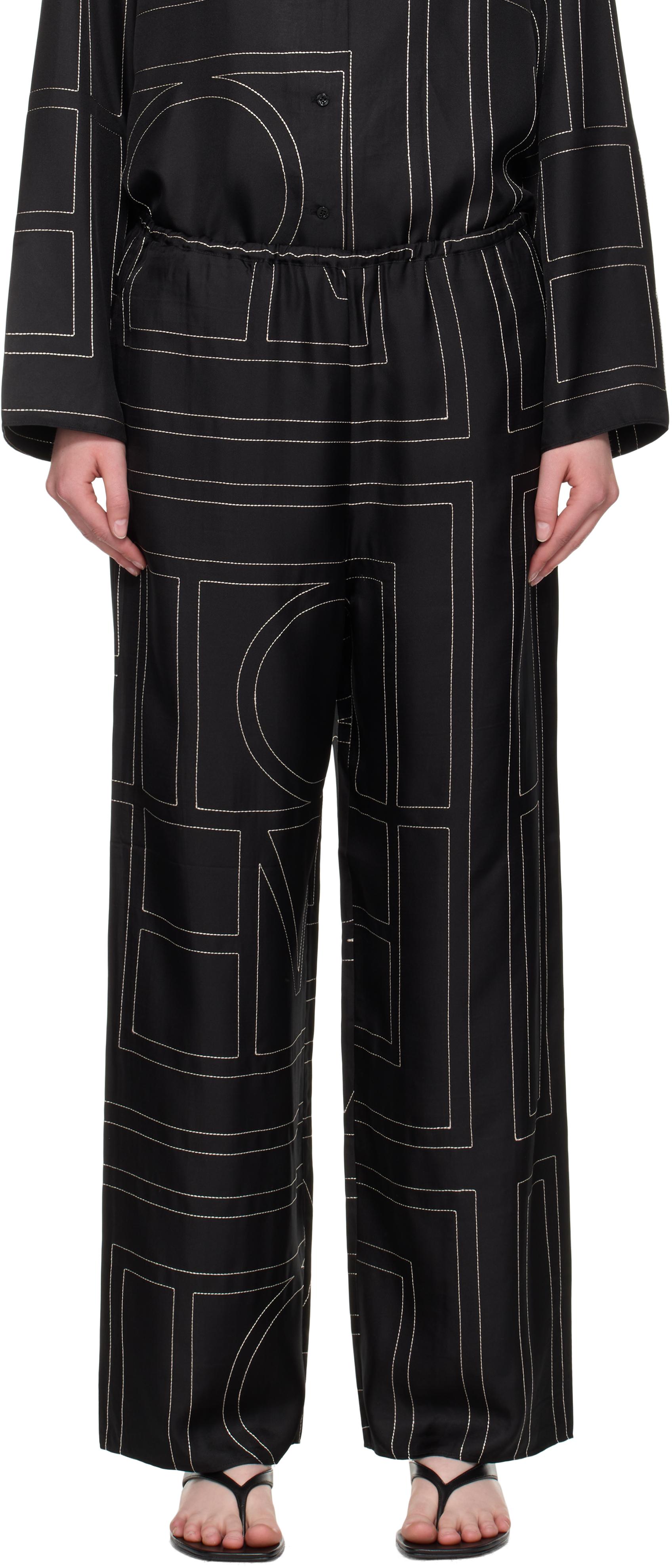 【TOTEME】パラッツォパンツ ワイドレッグ ベルト ブラック レディース TOTEME ワイド/パラッツォパンツ | オンラインセール