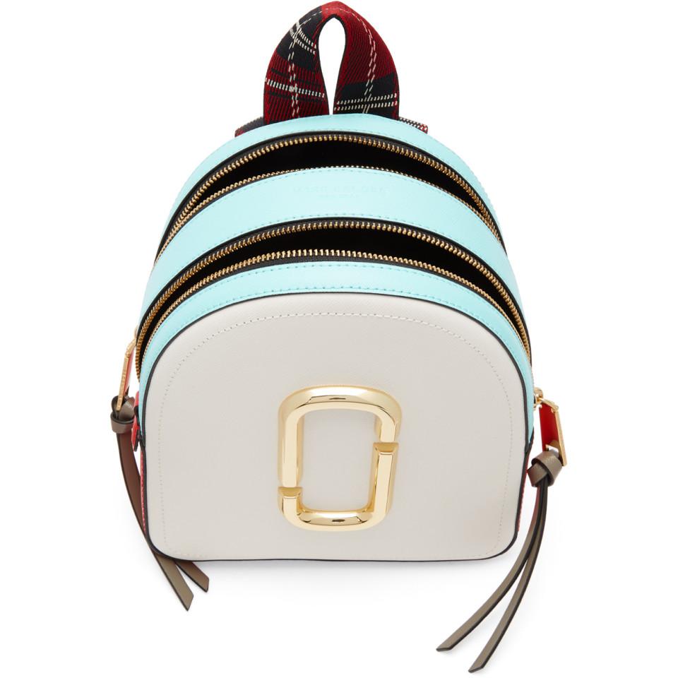 marc jacobs blue leather backpack