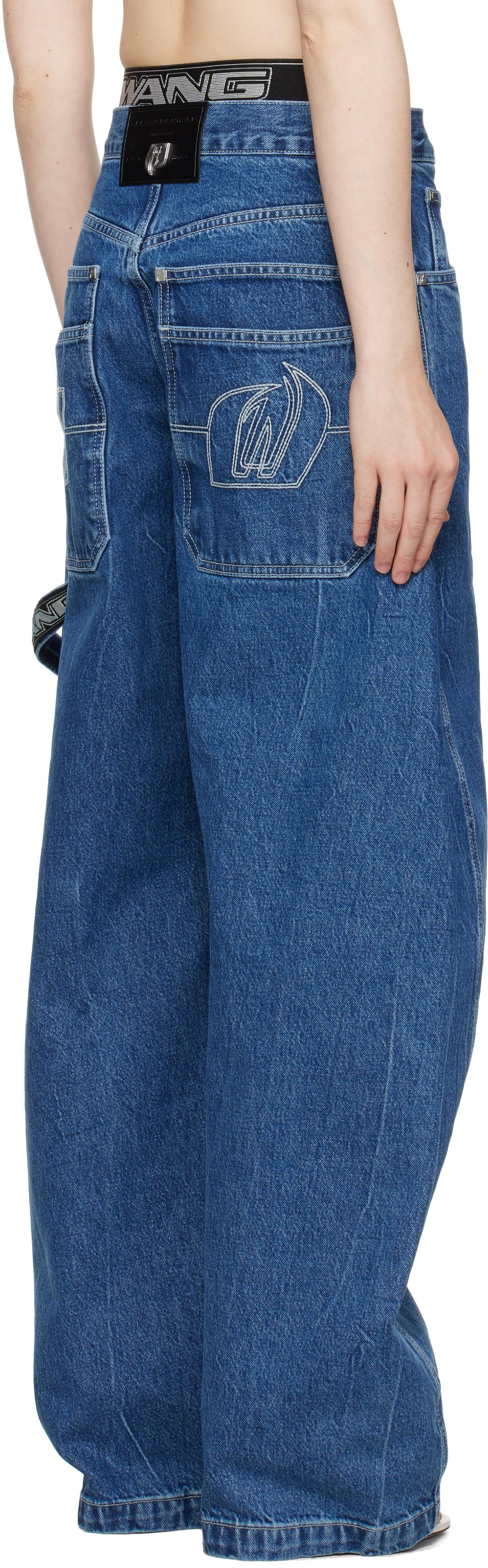 Alexander Wang Wide Logo Elastic Prestyle Rounded Jeans in
