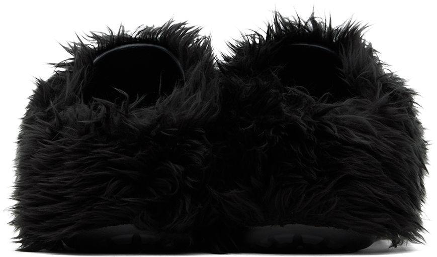 Balenciaga Crocs Faux Fur Eva Clogs in Black for Men | Lyst