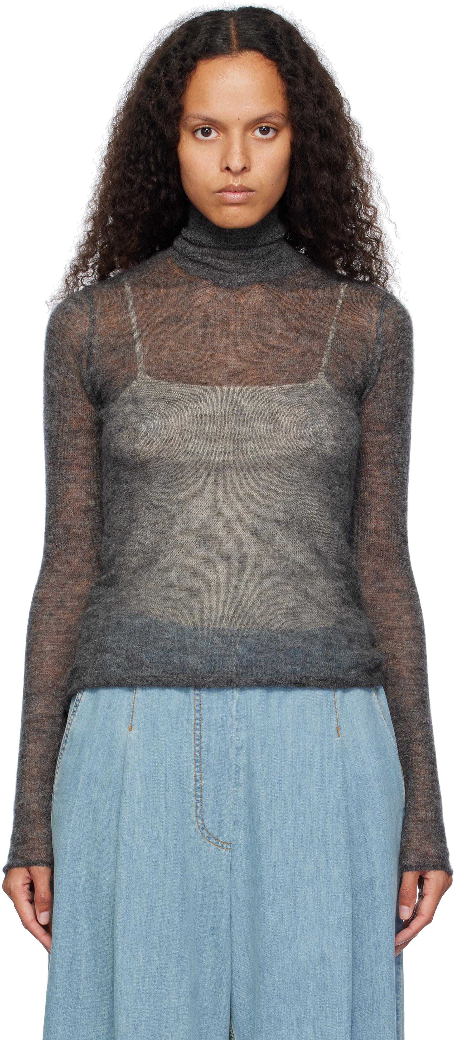 AURALEE KID MOHAIR SHEER KNIT TANK AURALEE KID MOHAIR SHEER KNIT