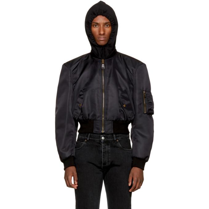 Balenciaga Synthetic Black Cropped Bomber Jacket for Men | Lyst Canada