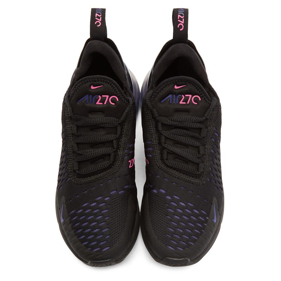 Nike White & Purple Air Max 270 Sneakers in Black