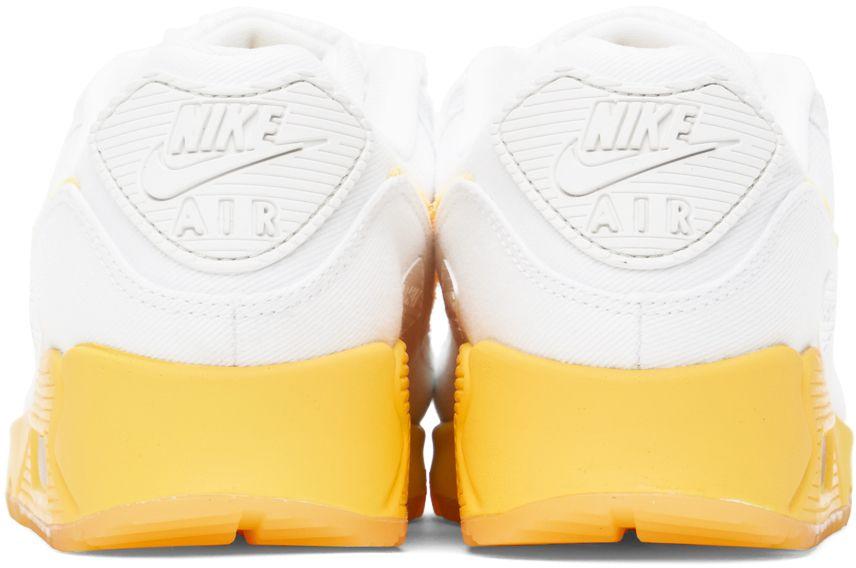 Nike White & Yellow Air Max 90 Se Sneakers in Black | Lyst