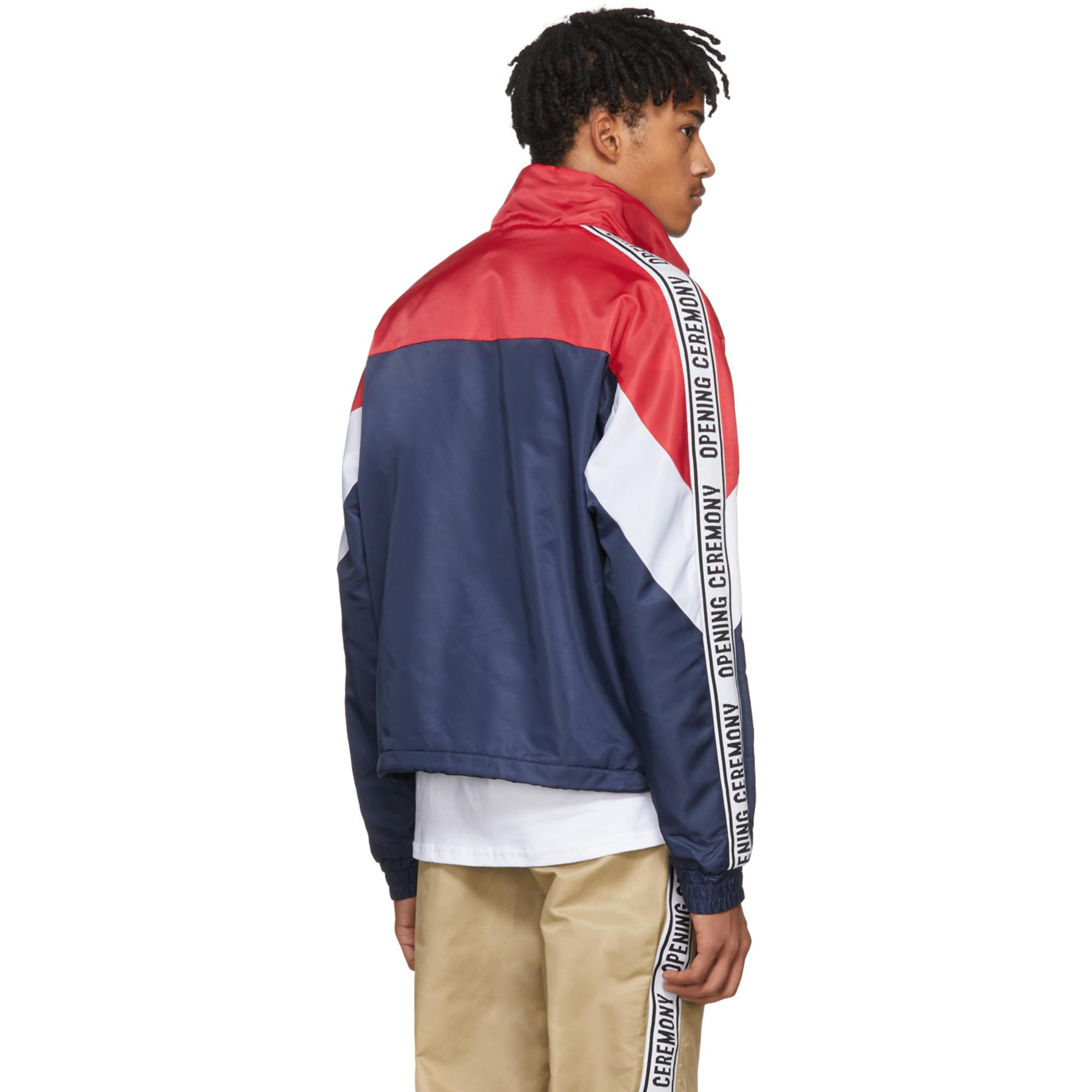 navy blue warm up jacket