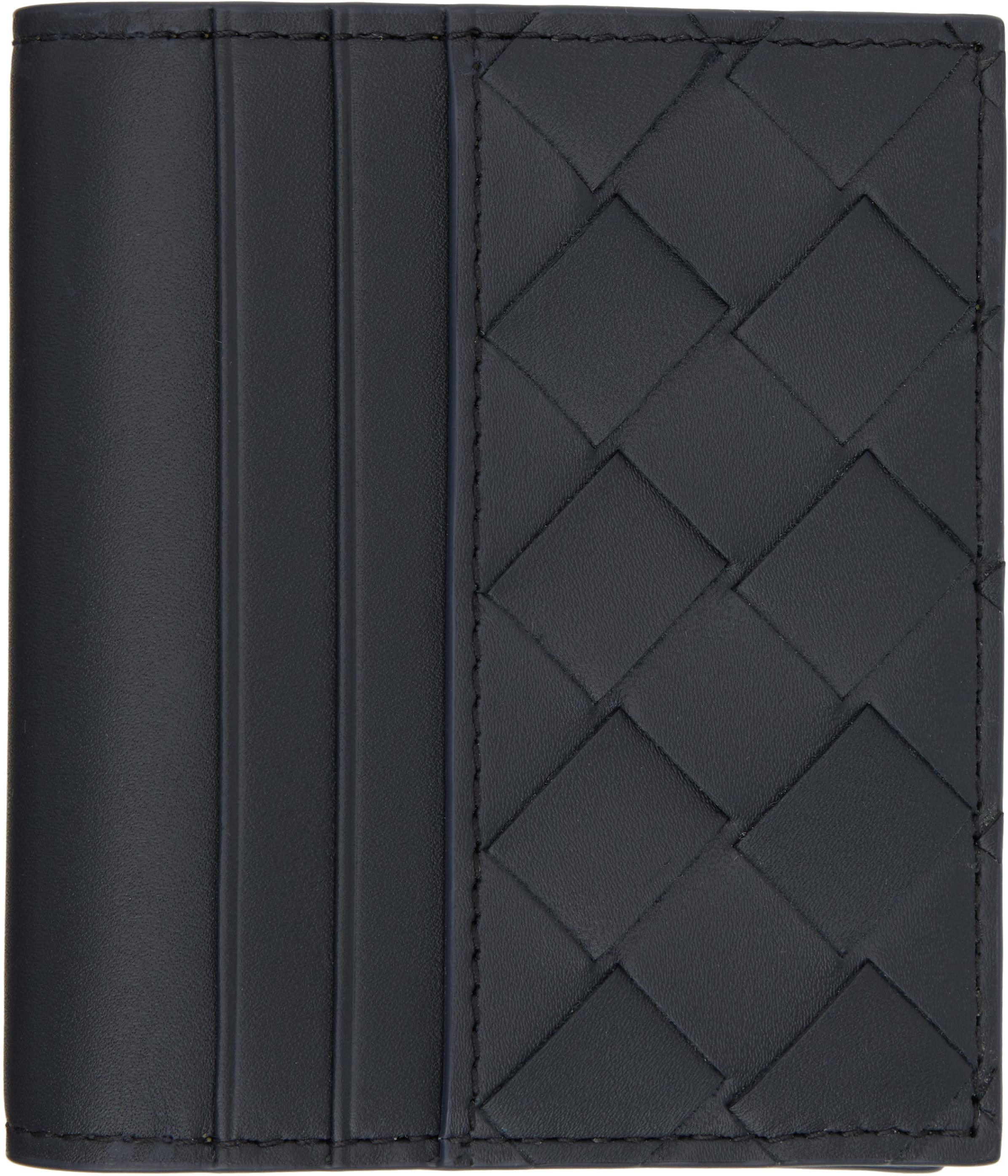 Bottega Veneta メンズ ブラック グレー Intrecciato ビル カード 