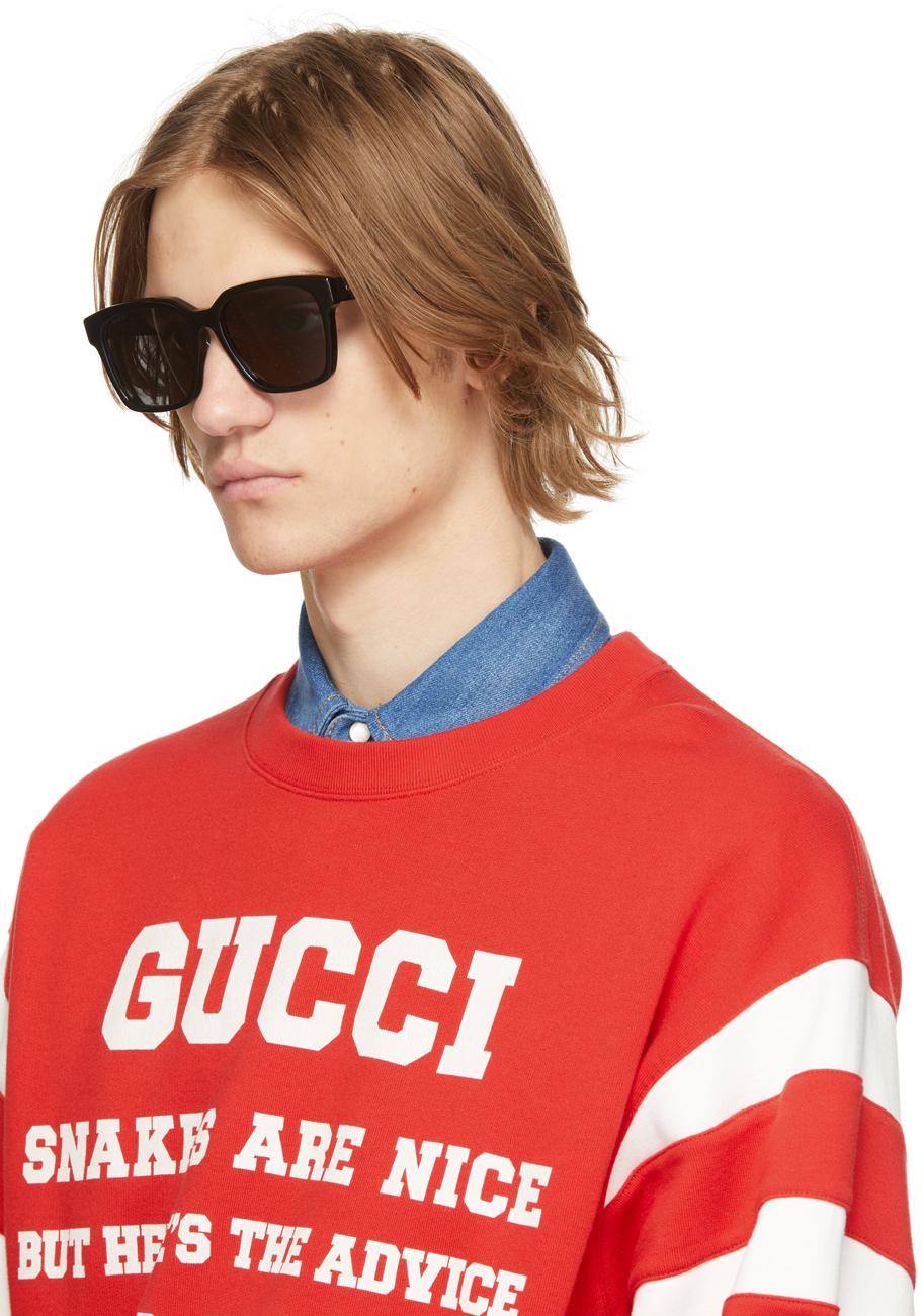 Gucci GG0965SA Asian Fit 001 Sunglasses in Black for Men | Lyst