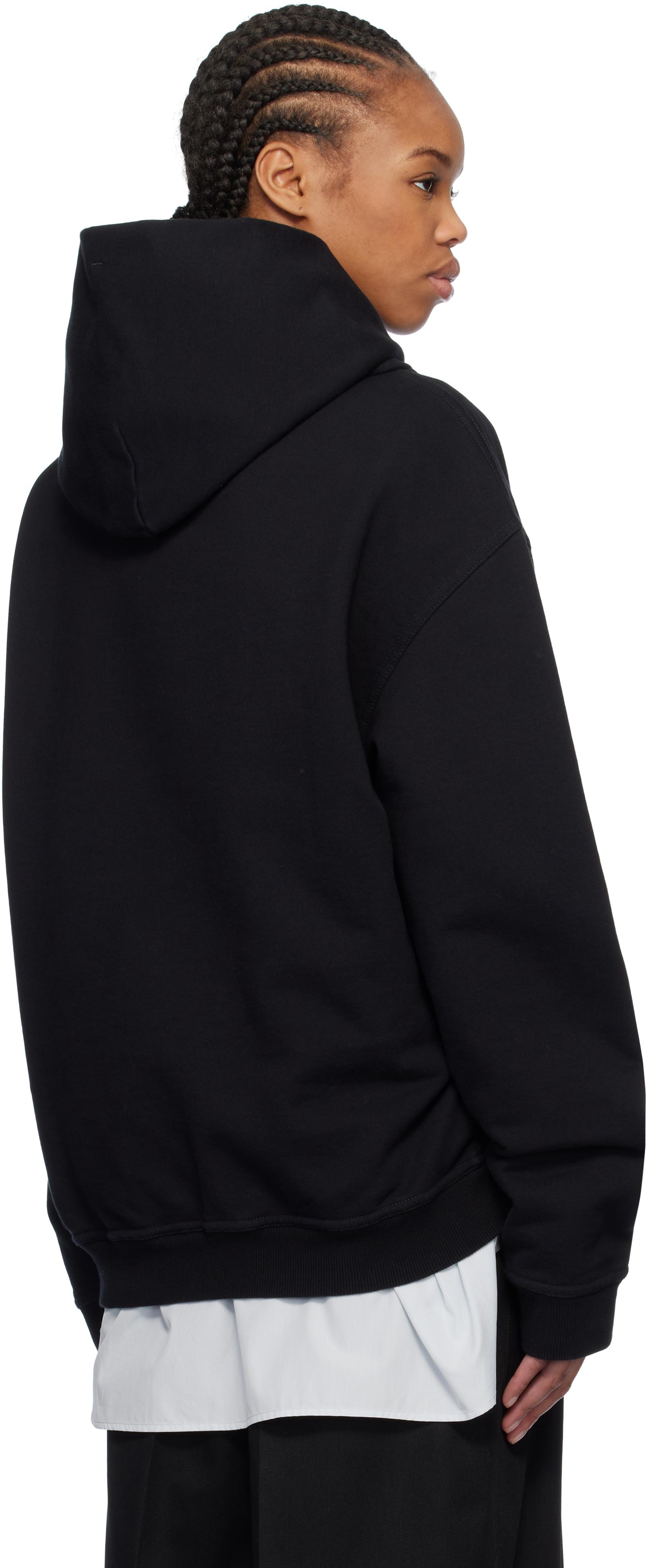 Maison Margiela Distorted Logo Hoodie in Black | Lyst