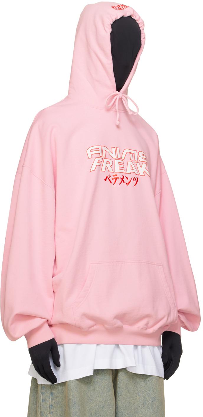 Pink vetements hoodie sale