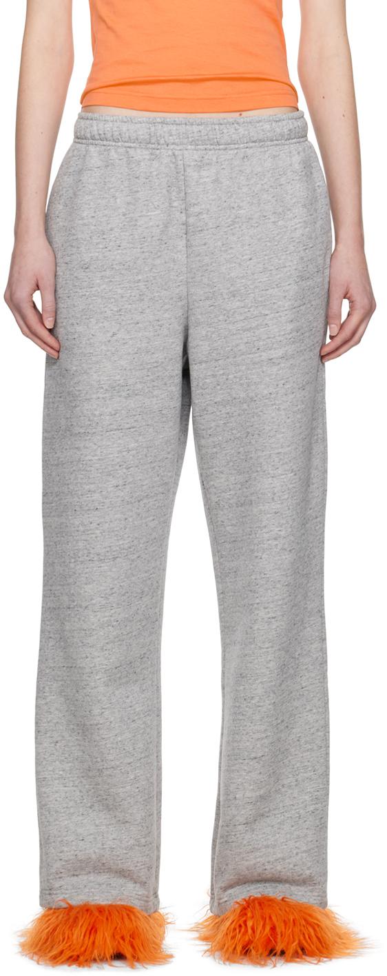 Acne Studios レディース ブラック グレー ロゴパッチ ラウンジパンツ 