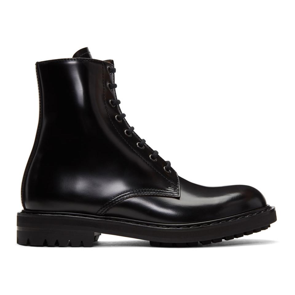 Alexander McQueen Black Combat Boots for Men