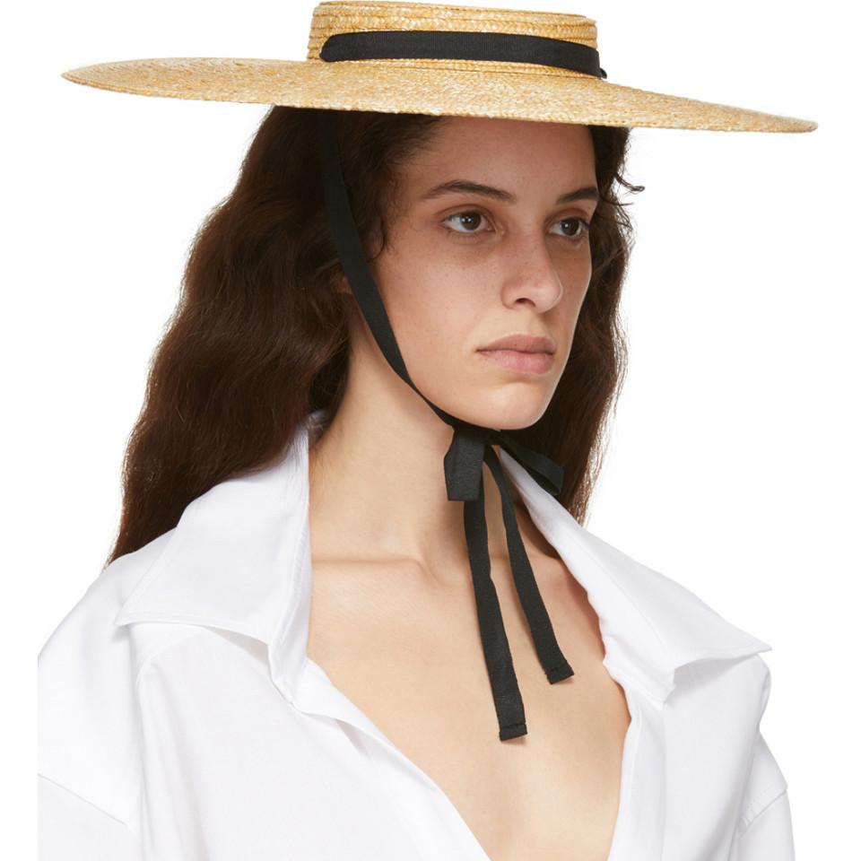 Jacquemus Santon Grosgrain-trimmed Straw Hat in Natural | Lyst