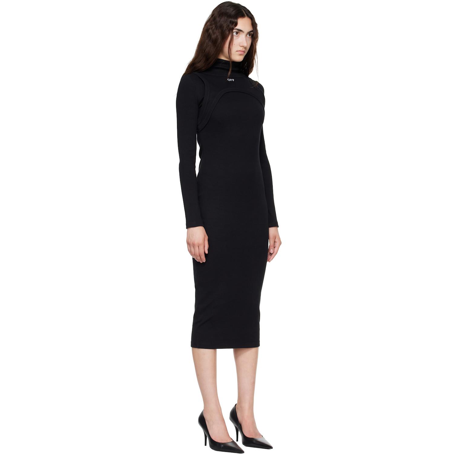 off white brand dress Off-White c/o Virgil Abloh Little Black Black Stretch Knit Size Small Off-White Dresses | FARFETCH US