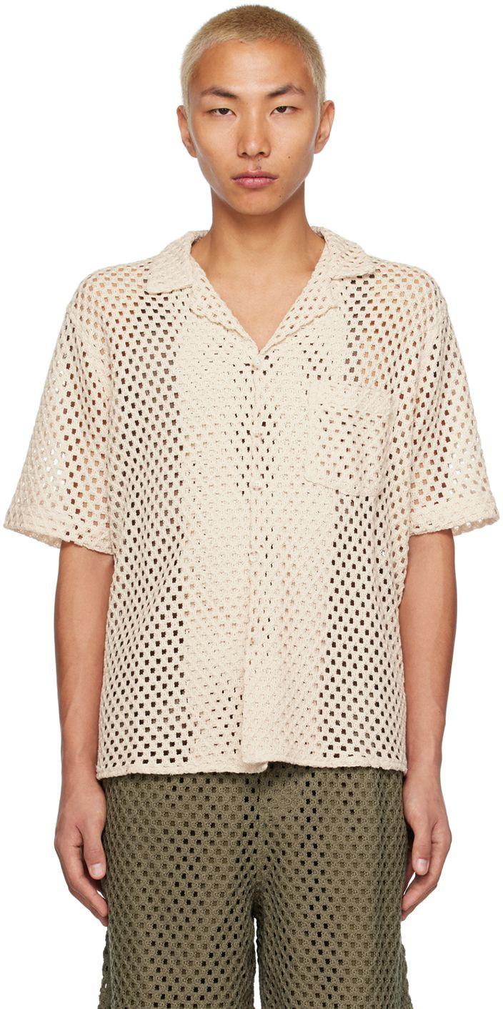 Commas Off-white Button Up Shirt in Natural for Men | Lyst