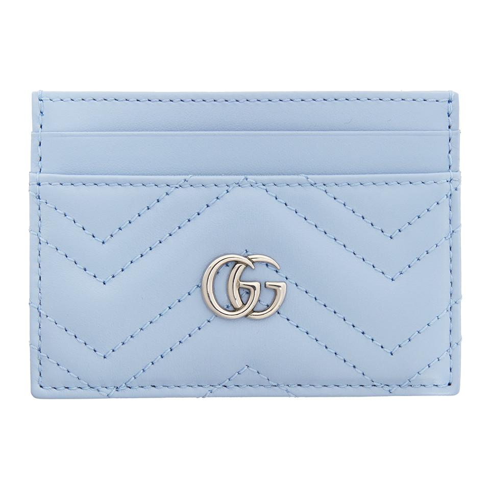 Gucci GG Marmont Card Case in Blue | Lyst
