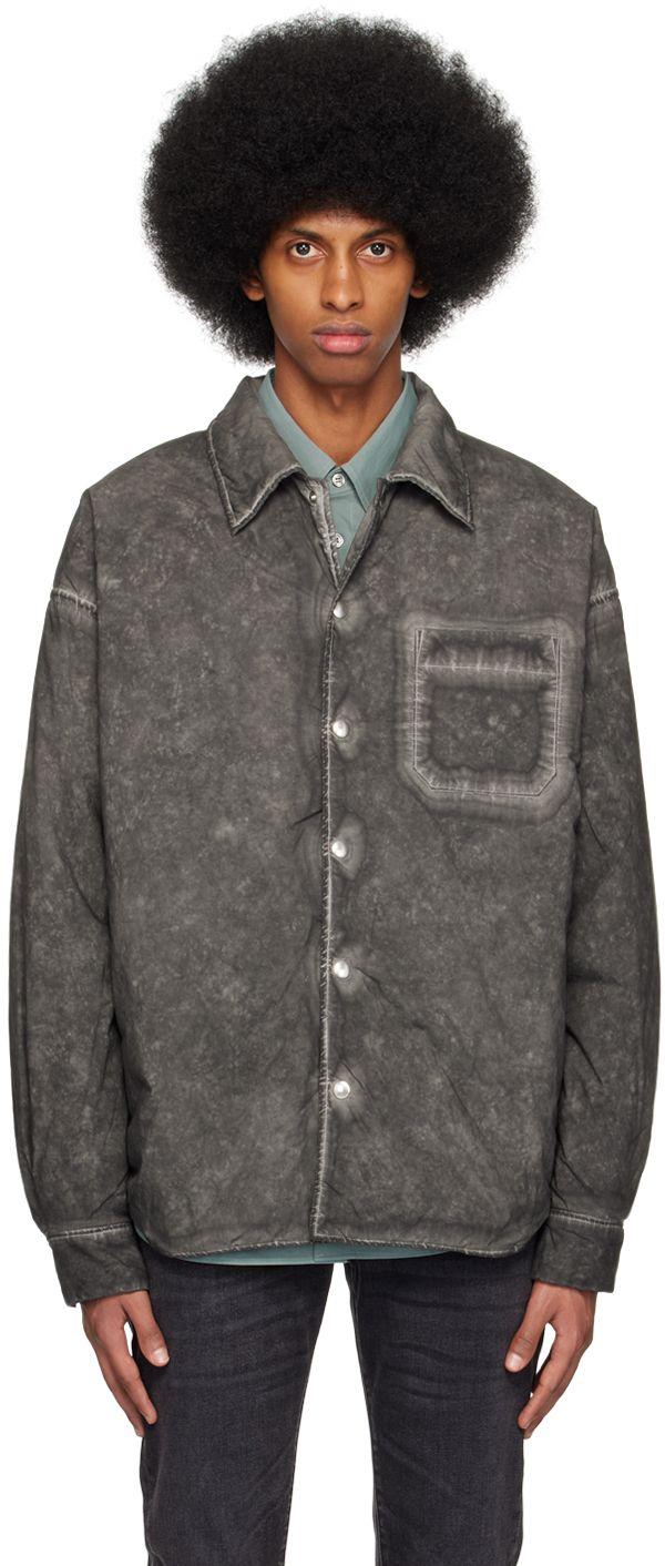 John Elliott Gray Scout Overshirt Jacket in Black for Men Lyst