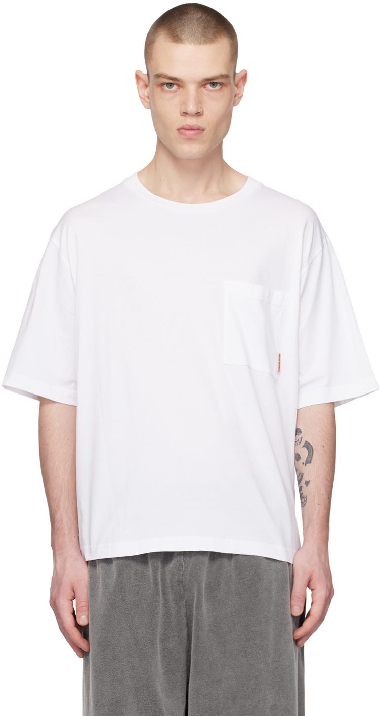 Acne Studios メンズ ホワイト パッチポケット Tシャツ Tシャツ