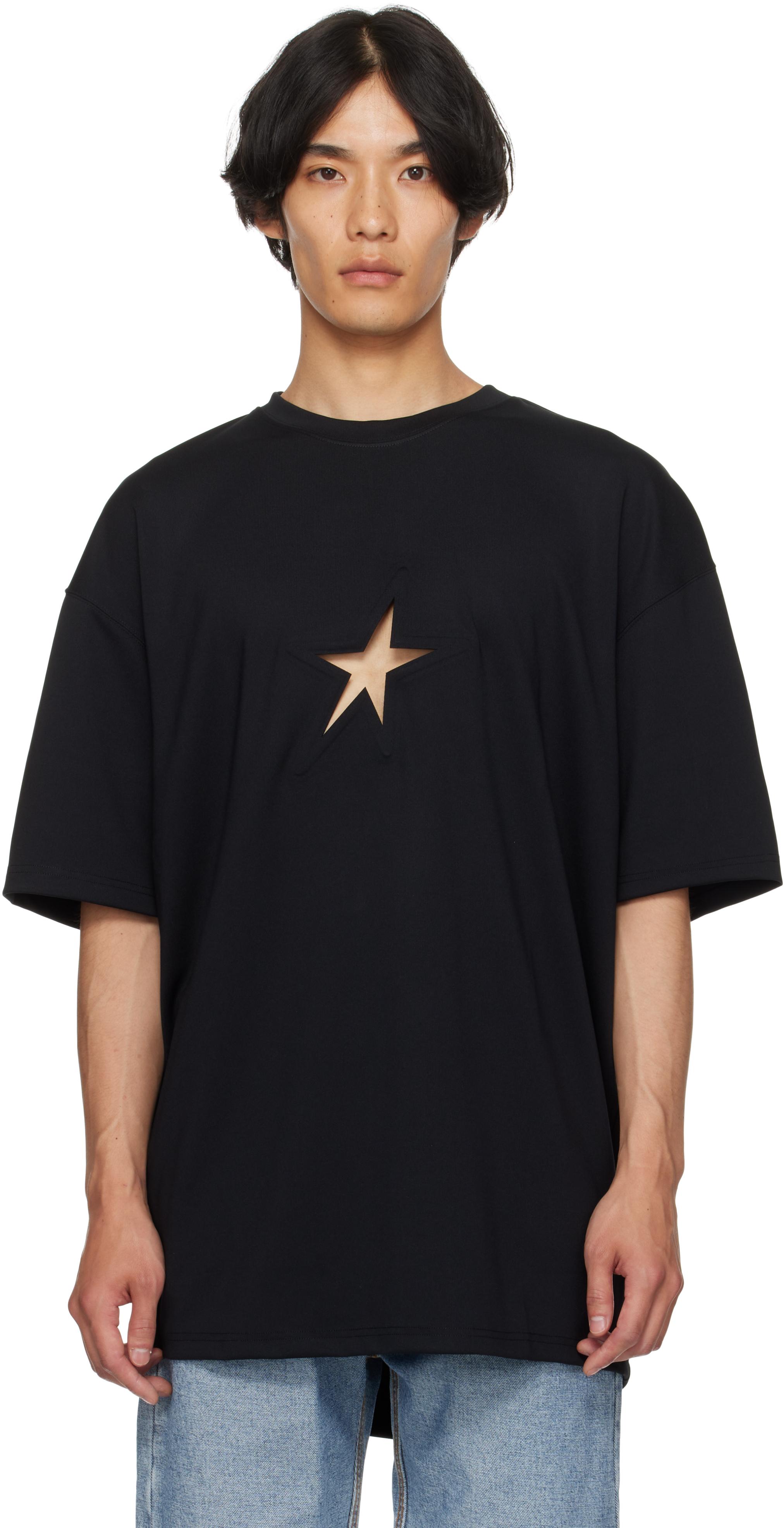 【関税込み】Mugler ブラック Star オーバーサイズ Tシャツ メンズ Mugler ブラック Star オーバーサイズ Tシャツ ブラック