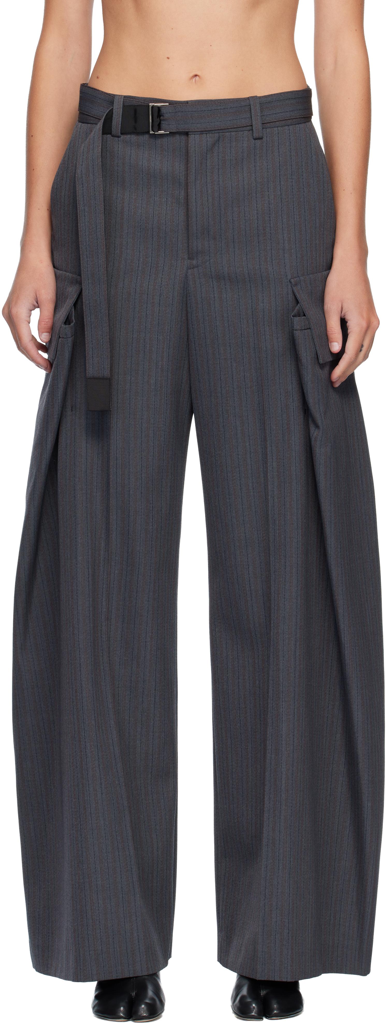 SACAI 18AW STRIPE TROUSERS サイズ1 ネイビー 18-04018 サカイ ストライプ グレンチェック パンツ Sacai Pants \u2013 Parlour X