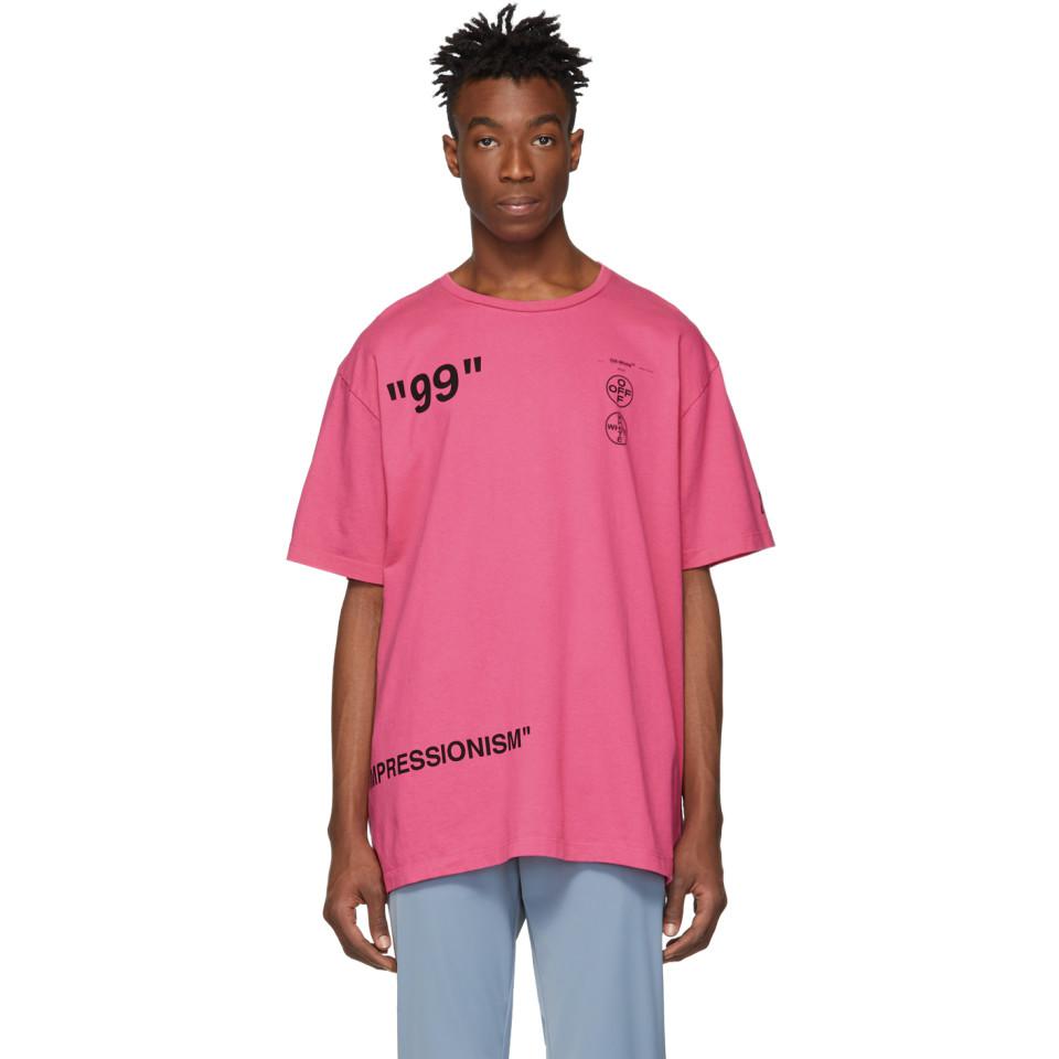 Off-White c/o Virgil Abloh Pink Impressionism Boat T-shirt for Men 