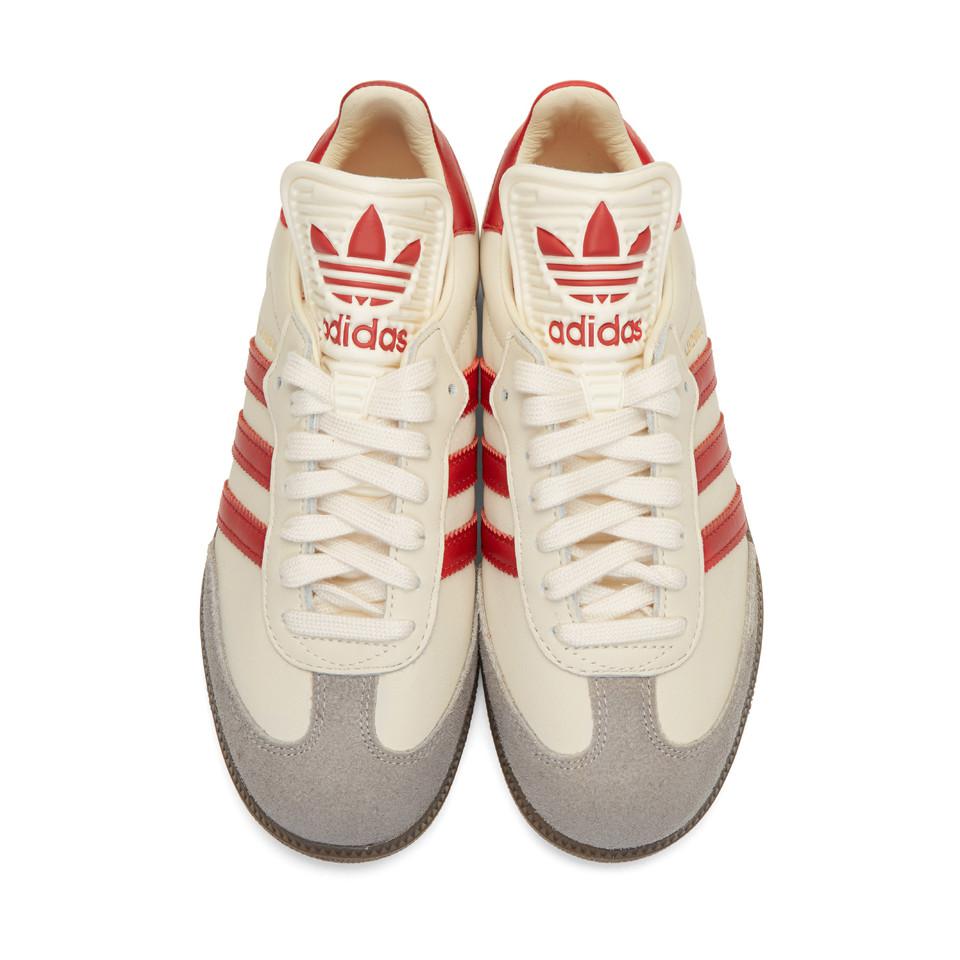 Baskets blanc casse et rouges Samba OG adidas Originals pour homme