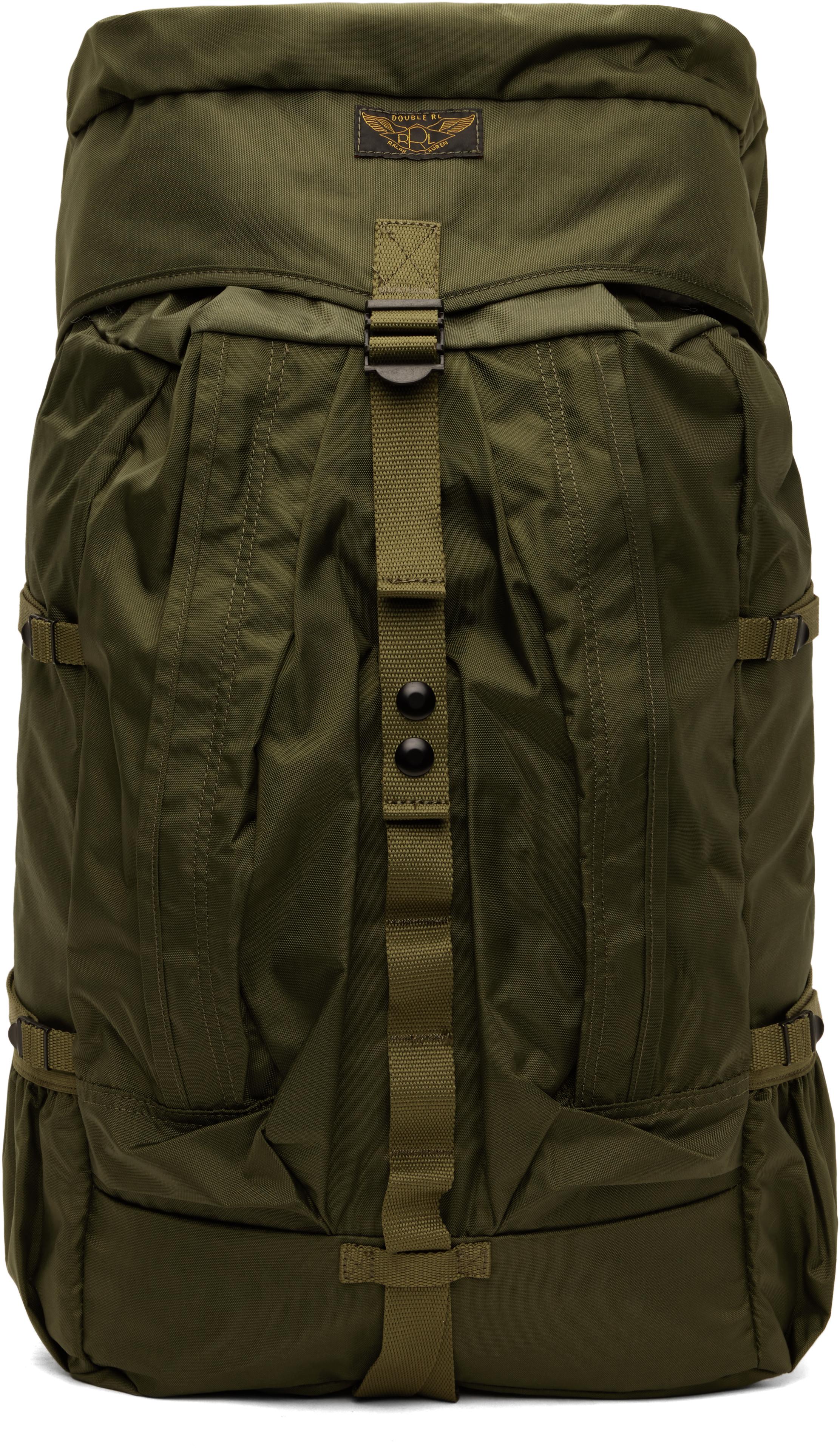 【関税込み】RRL カーキ ナイロン ユーティリティ バックパック rrl-OLIVE-DRAB-Khaki-Nylon-