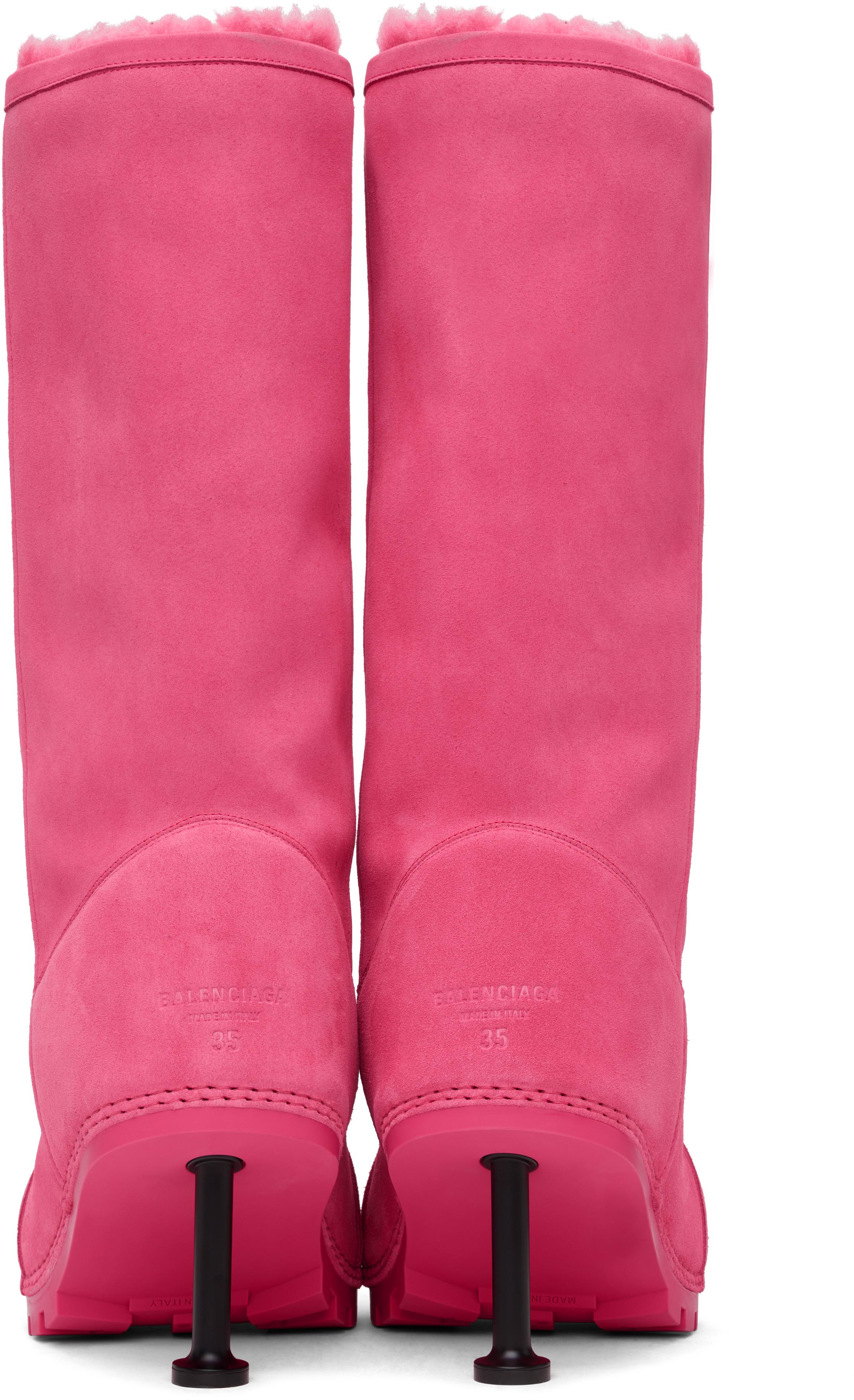 Balenciaga Alaska Fur Tall Boots in Pink | Lyst Balenciaga Alaska Fur Tall Boots in Pink | Lyst