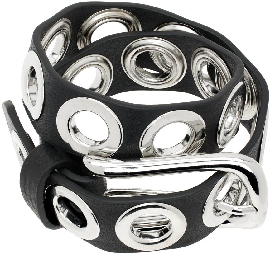 VAQUERA ブラック グロメット レザーブレスレット メタリック | Lyst