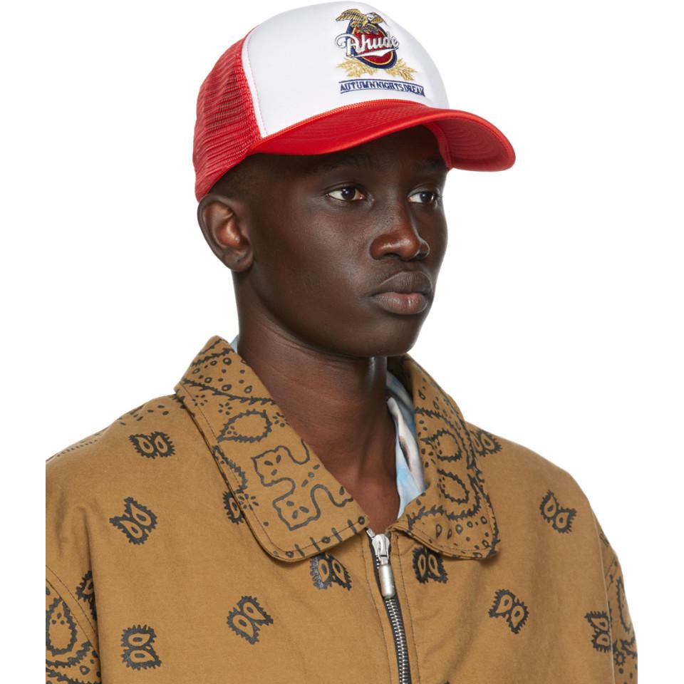 Rhude Red And White Eagle Dream Trucker Cap in Brown for Men | Lyst