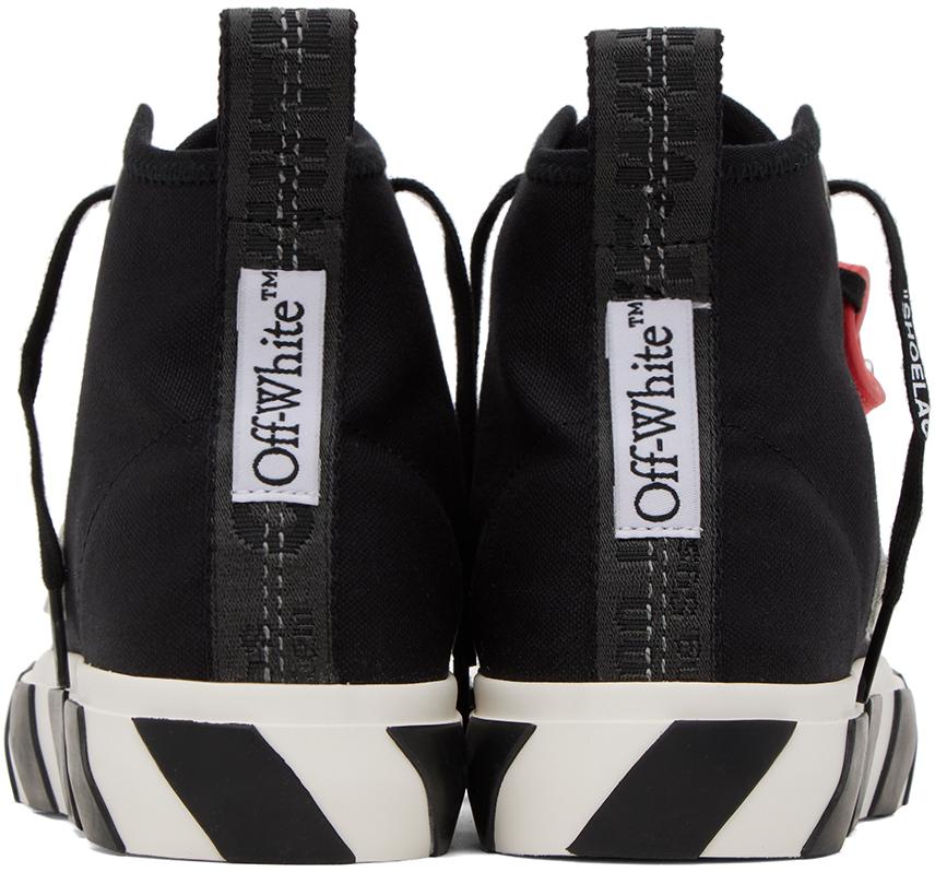 OFF-WHITE ブラック バルカナイズ ミッドカットスニーカー