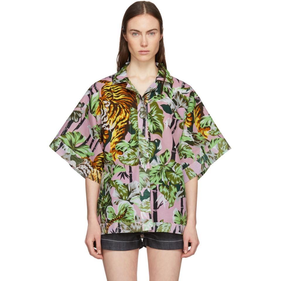 KENZO Cotton Reversible Pink Hawaiian 