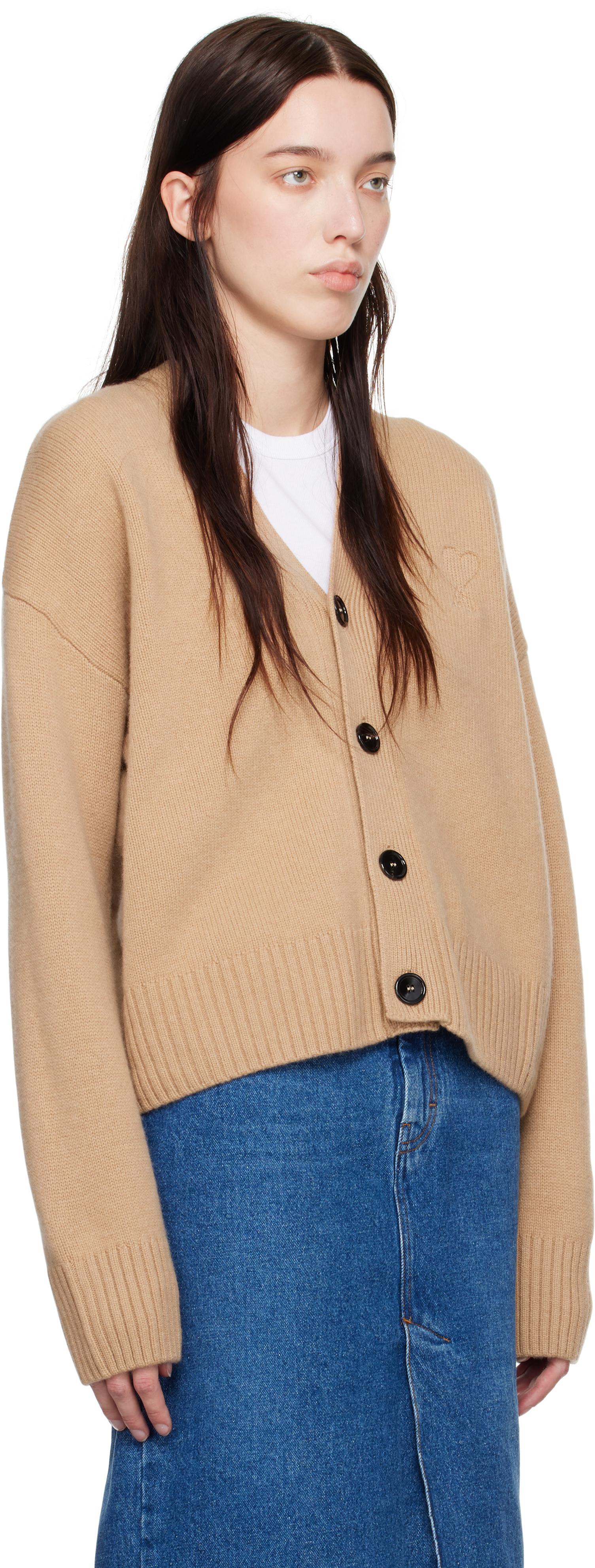 Ami Paris レディース ブルー Ami De Coeur エンボス カーディガン  