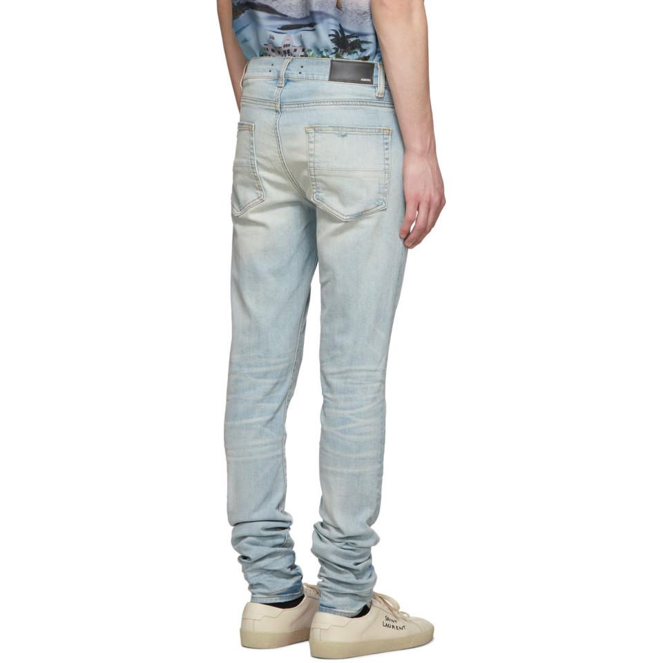 Amiri Denim Indigo Light Stack Jeans in 