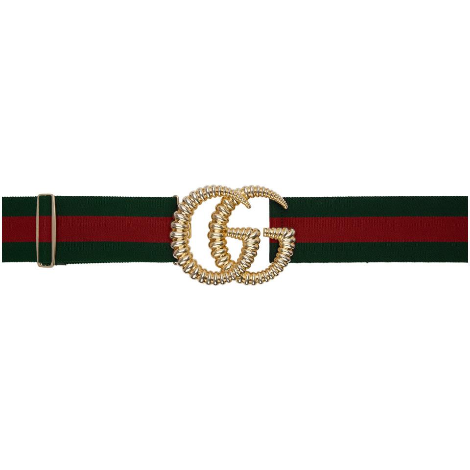 Ceinture elastique verte et rouge Torchon GG Gucci en coloris Vert | Lyst