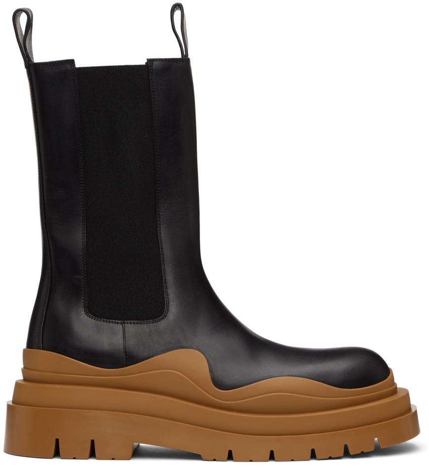 BOTTEGA VENETA タイヤ チェルシーブーツ 37 シーソルト カーフレザー  