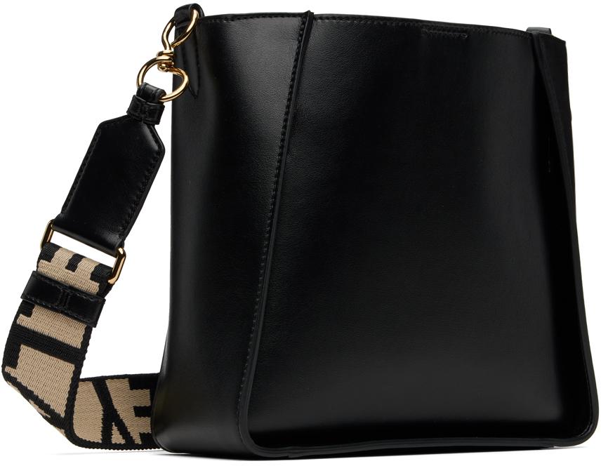 Stella McCartney レディース ブラック ロゴ クロスボディバッグ 
