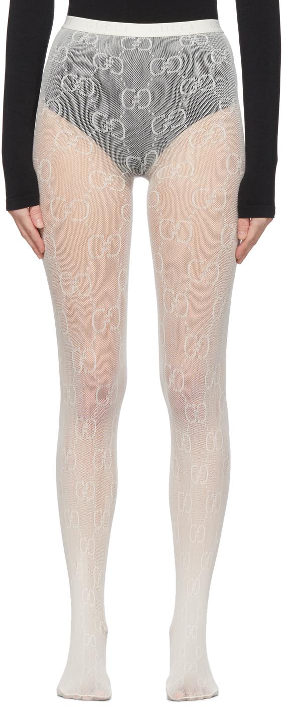 Gucci Off-white GG Tights | Lyst